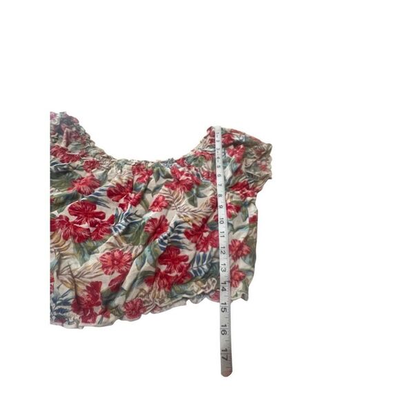 American Eagle Off The shoulder Floral Crop Top Sz M NWOT - Picture 3 of 6